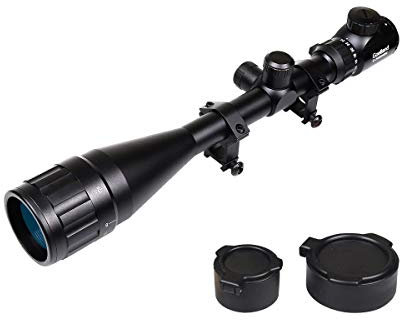 Goetland Lunettes de Visée 6-24x50 AOEG Telemetre Red Dot Rouge Vert Illuminé Rangerfinding SFP pour Tactique Chasse Airsoft Arbalète Carbine Tir Sportif