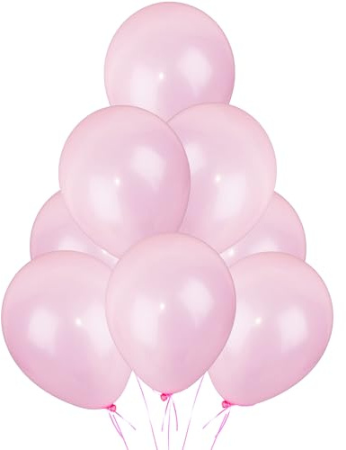 Light Pink Balloons 10 Pack, Large 12 Inch Thick Latex Biodegradable Helium Party Balloons for Birthday, Wedding, Baby Shower, Valentine's Day Events Decoration for Balloon Arch Garland