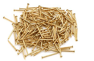 Design61 Rundkopfstifte Nägel Nagel 1,4 x 20 mm Eisen vermessingt ca. 300 Stück 75g