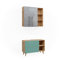 Vicco Badmöbel-Set Rudi, Badezimmerschrank-Set, Mintgrün/Eiche, 2 Teile