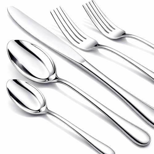 NICE KITCHEN 60 Piece Silverware Set for 12,Stainless Steel Flatware Set