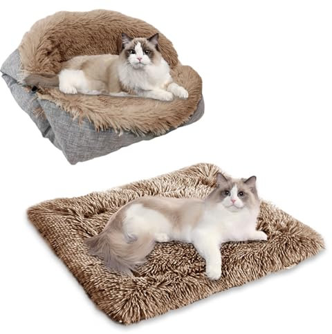 ToKinCen Katzendecke Flauschig und Weich,Katzendecke Für Katzen Katzenbett Haustierbett Plüsch Weich Katze Schlafen Bett Katzensofa Flauschige Katzenbett Katzendecke(braun)