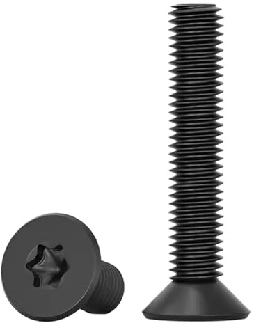 Drenky Torx-Skruv Försänkt Huvud 20 Stycken M5 X 35 mm 304 Rostfritt Stål Torx-Skruvar Rostfri Mekanisk Svart Bult Helt Gängade Skruvar För Maskinverktyg Och Hushållsmöbler