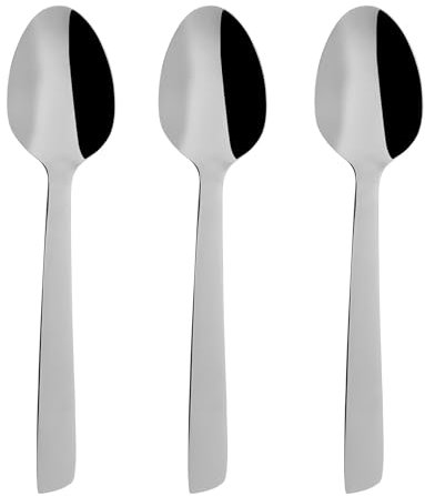 Geneviève Lethu - Set de 3 Cuillères à Café en Acier Inoxydable - Collection MANHATTAN, L 15 cm