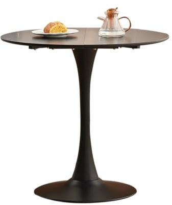 GrandCA HOME 80cm schwarz moderner runder Esstisch,Tisch rund 80 cm,Esstisch rund,geeignet für 2–4 Personen,Geeignet für Küche,Wohnzimmer, Esszimmer,Schwarz