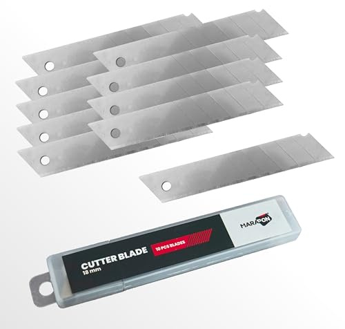 MARAPON® Skärkniv blad 18 mm [10 st.] Reservblad för fräs | Hög precision skärkniv kan brytas bort