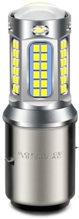SOFOC BA20D Lampada LED per Fanale Bianco Freddo 12V 24V 10-30V AC/DC Luce Abbagliante/Anabbagliante con Design Illuminazione Focalizzata e Diffusa per Sostituzione Moto Auto 1Pcs
