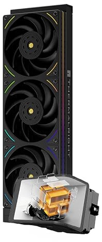 Thermalright Wonder Vision 360 UB ARGB Black AIO CPU Liquid Cooler,for AM5/Intel LGA1851/1700,6.67-inch 3D Curved Screen with 2400x1080 Resolutions,Magnetic Panel Screen,3D/2D Video Support
