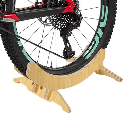 SAYEYBU Portabici da Terra Cavalletto Bici da Terra Robusto Supporto per Bicicletta Universale Senza Attrezzi Bici da Strada Garage Parcheggio Portabiciclette Indipendente in Legno