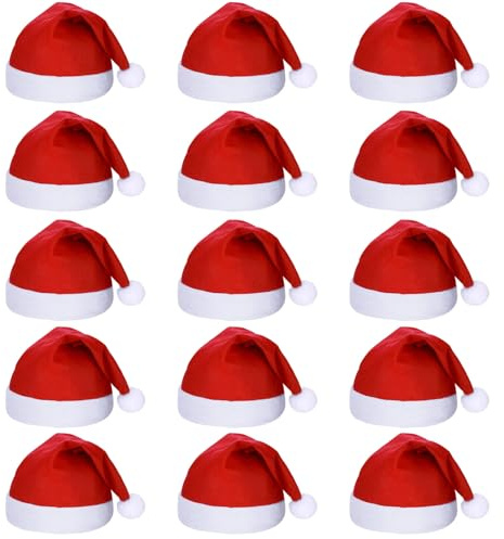 WENRENMK 15 PCS Gorro de Navidad - Conjunto de Gorro Navideño Unisex - Perfecto para Nochebuena y Fiestas Navideñas