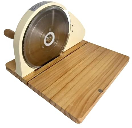YWJLQH Cortadora Manual de Pan Ajustable con Manivela Rebanadora de Pan Casero para Uso Doméstico Material Resistente de Metal Y Madera Fácil Operación