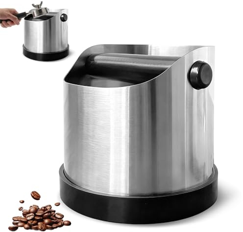 Weciau Coffee Knock Box, 700ML Espresso Knock Box with Removable Knock Bar and Non-Slip Base, Stainless Steel Coffee Bin, Espresso Dump Bin, Coffee Machine Accessories
