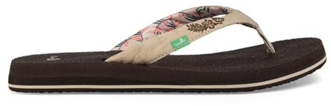 Sanuk Damen Yoga 2 Flipflop, Natural Paradise Palms, 39 EU