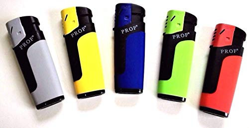 PROF Turboflame accendino antivento, colori assortiti, confezione da 5