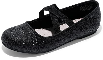 DREAM PAIRS Girl's Ballet Flats Mary Jane Strap Flat Shoes Princess Ballerina,Size 24,Svart,ANGIE-2