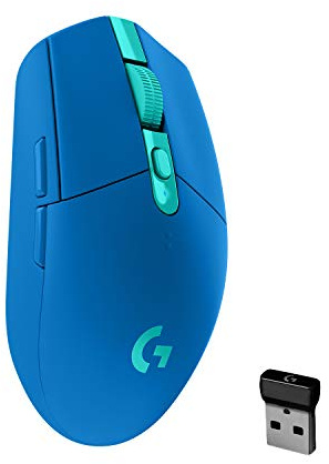Logitech G305 Lightspeed Wireless Gaming Mouse, HERO Sensor, 12,000 DPI, Lightweight, 6 Programmable Buttons, 250h Battery Life, On-Board Memory, Compatible with PC/Mac - Blue (German Packaging)