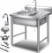 Professionnel Extérieur Évier De Jardin,Évier Inox De Cuisine 1 Bac Évier Sur Pieds En Acier Inox Anti-Eclaboussures Lavabo Pour Faire La Plonge Cuisine De Restaurants, Salle De Bain-0.8mm||60*60*80cm