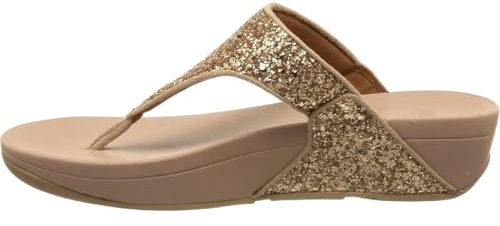 Fitflop Women's LULU Glitter Toe-Thongs Sandal, Rose Gold, 5.5 UK