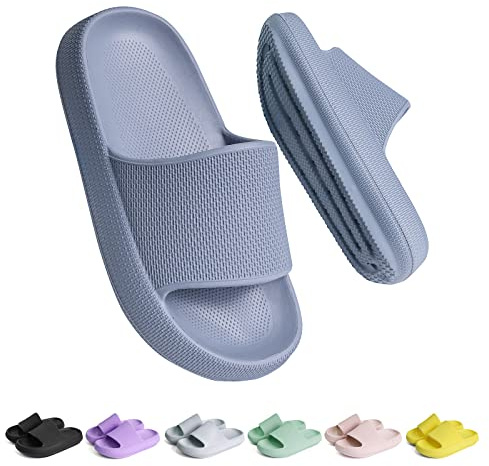 Buwege Claquette Enfant Chausson Antidérapant Piscine Fille Garçon Pantoufle Plage Bain Doux Plat Maison Sandales Bleu Brume 36 EU