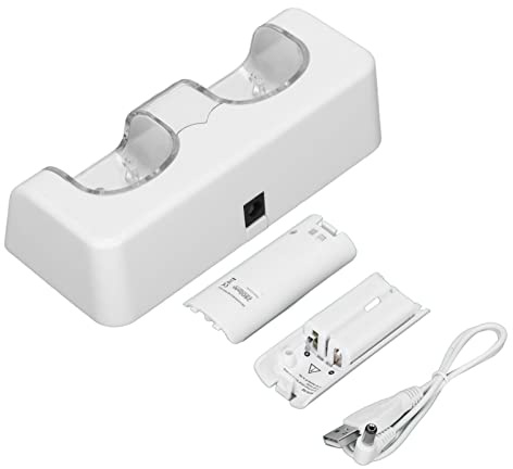 Dubbel Laddningsdocka för -fjärrkontrollbatteri, Bärbar och Hållbar med Enkel Laddning, 2800mAh Litiumbatteri, Lämplig för -kontroller (WHITE)