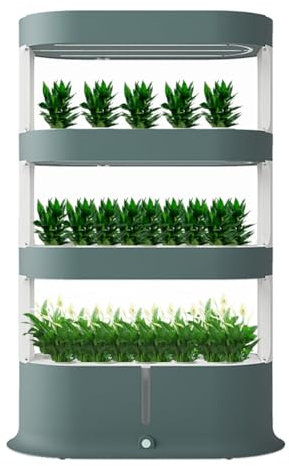 Système de culture hydroponique à 4 couches, kit de jardin d'herbes aromatiques d'intérieur avec télécommande et lumière de croissance LED, système de culture aquaponique, pots de pépinière green