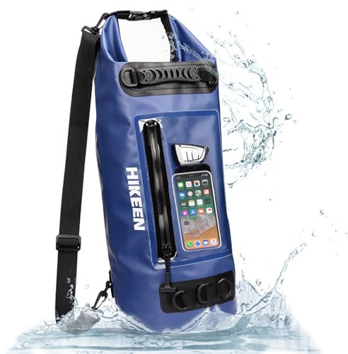 BOOSTEADY Wasserdichter Trockensack 20L mit 3 D-Rings IPX7 Wasserdichter Packsack Dry Bag mit Reißverschluss Touchscreen für Kajakfahren, Bootfahren, Camping, Strand, Rafting