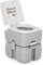 COSTWAY 20L Portable Camping Toilet, Outdoor Flushing Toilet with Piston Pump Flush & Removable Tank, Emergency Porta Potty for Hiking Caravan (T-shaped Flush Pump, with Level Indicator)