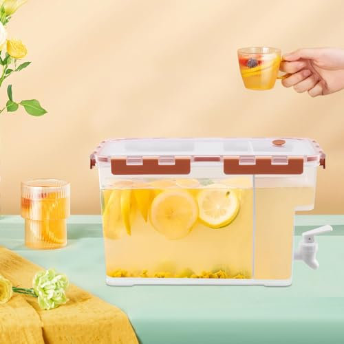 Dispensador de bebidas de 6 L, dispensador de bebidas con grifo y divisor, dispensador de agua para frigorífico, jarra de agua, dispensador de limonada, dispensador de zumo naranja
