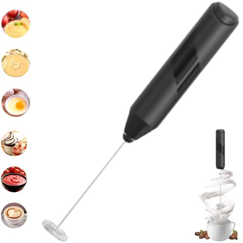 Monta Latte Elettrico Frusta Acciaio INOX, 2 batteria AA (non incluse) Cappuccino Caffè Macchiato Cioccolatta Calda Potente Resistente Leggero Mixer Drink Idoneo Frollino Per Salse Frullati Uova