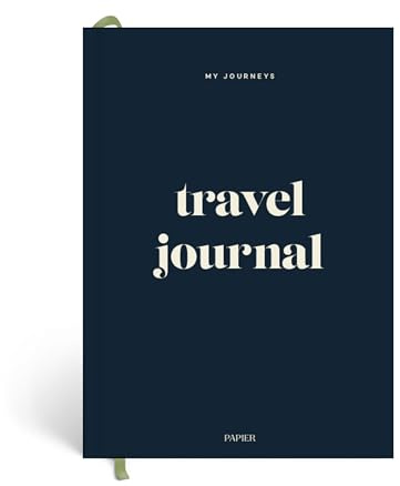 Papier Hardback Travel Journal - 8.46L x 6.02W | Hardcover Vacation Trip Itinerary Planner & Memory Scrapbook | Vacation Budget Plan, To-Do Lists & Packing List Organizer | Travel Diary