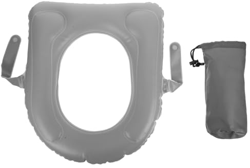 IWOWHERO Inflatable Toilet Seat Cushion with Suction Cups Portable Raised Commode Support Pad Soft Inflatable Cushion for Adults Seniors Elderly Travel and Home Use