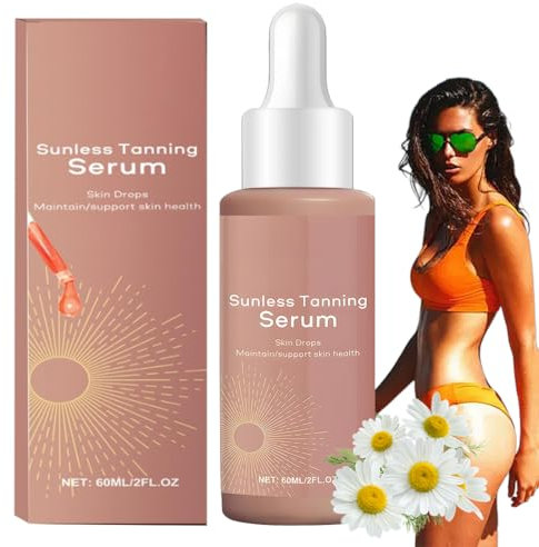 Gocce Autoabbronzanti, Gocce Abbronzanti Senza Sole, Gocce Autoabbronzanti Viso e Corpo, Gocce per Aumentare Naturalmente la Melanina, Miglioramento Duraturo Tono Della Pelle(60ml)