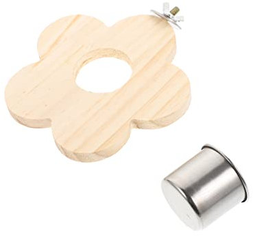 HEMOTON Vogelständer mit Futterspender aus Plattform für Papageien und Kleine Vögel Langlebig und Praktisch Vogelkäfigzubehör Haustierbedarf für Futter und Spiel