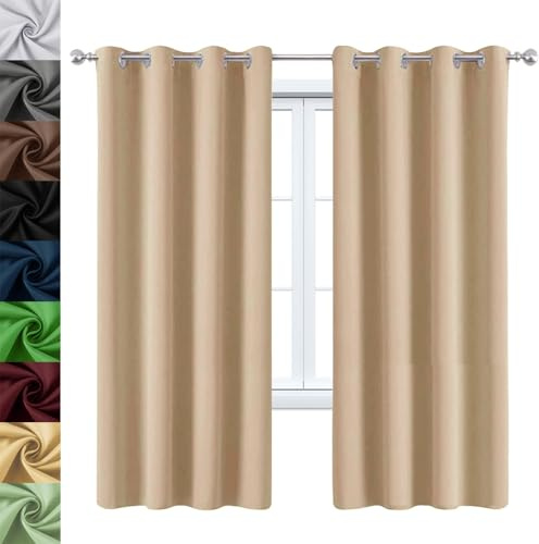 Moderna isolerade gardiner 50 x 50 cm – mjukt draperi för vardagsrum – elegant set med 2 paneler för innerdörrar – klassisk och modern heminredning