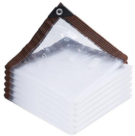 6' x 10' Clear Poly Tarp Heavy Duty with Grommets for Henhouse Porch Greenhouse Camping