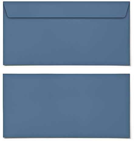 (80 x) Briefumschläge DIN-Lang - Blau Briefumschlag Kuvert Briefkuvert Umschlag