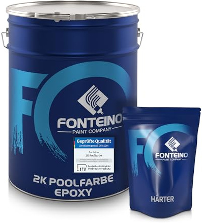 Fonteino Peinture époxy pour piscine béton bassin - protection étanche - Blanc perlé 2,5KG