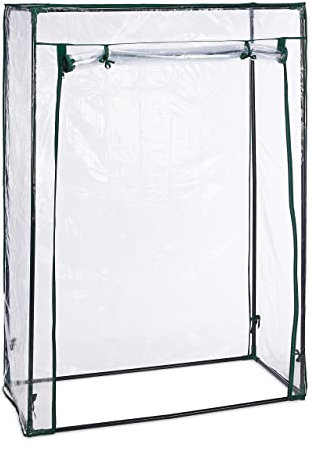 Relaxdays Serre de Jardin ou Balcon, Acier et bâche en PVC, H x L x P : 150 x 100 x 50 cm, Transparent