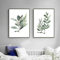 2er Grün Pflanzen Poster Set Grün Wandbilder Blätter Poster Natur Leinwand Bilder Wandbild Modern Bilder Set Wanddeko Wohnzimmer Decor, Ohne Rahmen (40x50cm)