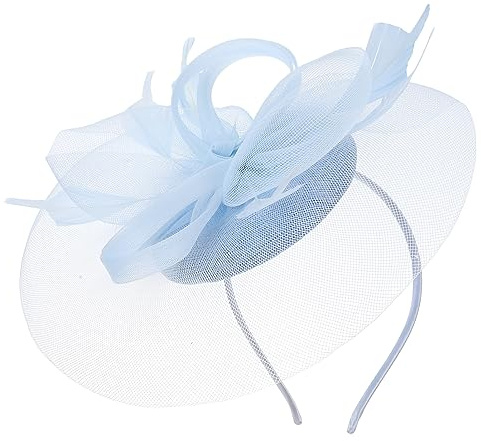 FRCOLOR Fascinator Hat Cocktail Tea Party Headwear Flower Mesh Ribbons Headband