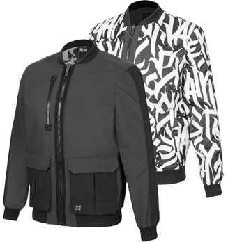 WÜRTH MODYF Pilotenjacke Urban in dunkelgrau für Herren - sportliche Arbeitsjacke mit Wendefunktion für die Arbeit und Freizeit in der Größe XXL