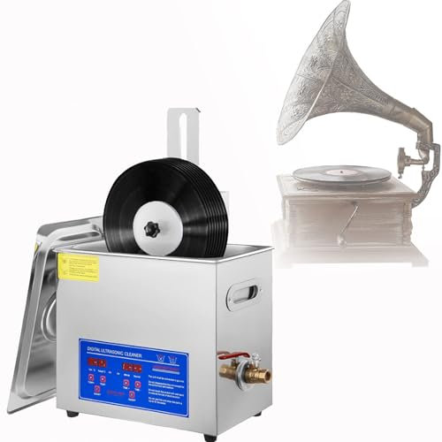 Vinyl Record Ultrasonic Cleaner Machine, 8 Records Vinyl Sonics Cleaner, 6L Ultrasonic Vinyl Records Cleaner Machine, för ring, glasögon, klockor, smycken, kretskort