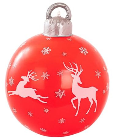 Ornamenti gonfiabili a forma di palla di Natale, decorazioni natalizie giganti da pollici, giganti decorazioni natalizie, palline giganti decorate di Natale, palline ornamentali per casa e giardino