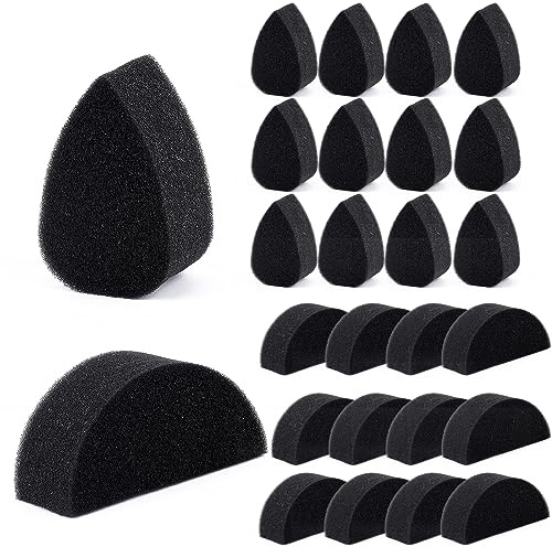 NICENEEDED 12 pz Petali Spugna per Pittura Facciale, Spugne Nere per Vernice per Il Viso e Vernice per Il Corpo, Cunei Applicatori Semicircolari