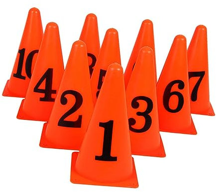 YARNOW 10stücke Pack Markierungskegel Für Fußballtraining Aus Umweltfreundlichem Material Langlebig Für Indoor Und Outdoor Nummernmarkierungseimer Hinderniszeichen Für Sportplätze