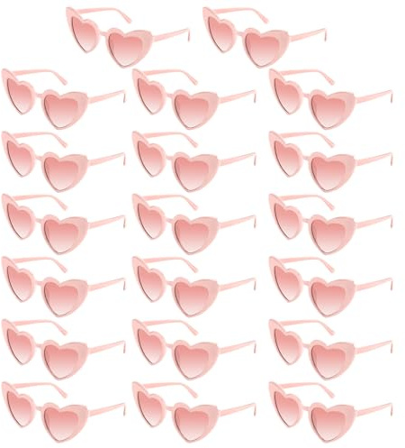 Bouiexye Gafas de sol con forma de corazón para despedida de soltera, gafas de sol vintage, forma de corazón para boda, dama de honor, regalo de fiesta, accesorios, Rosa., Einheitsgröße