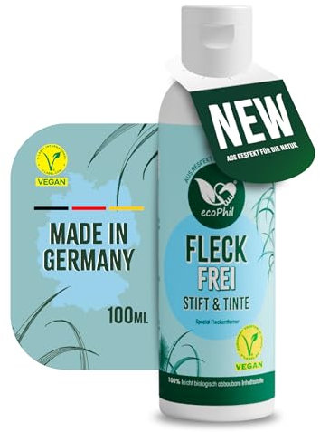 ecophil Fleckfrei [Tinte & Stift] | Veganer Fleckenentferner für Kleidung | Ohne Enzyme, ohne Duftstoffe, mikroplastikfrei | Für Allergiker geeignet | Made in Germany
