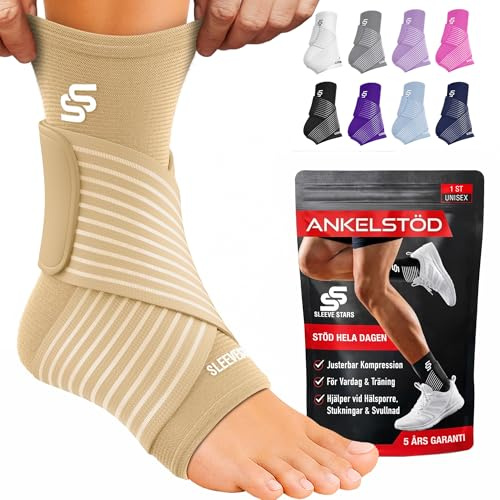 Sleeve Stars Ankle Brace Men & Women Support (Single/S:9-10/Beige)
