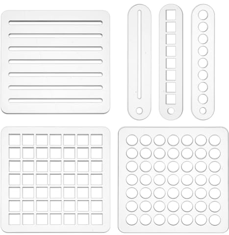 BENECREAT 6 stilar, kuljournalföring, återanvändbar akrylmall, minikalfyrkantig, schablonset för prickade tidskrifter, planerartillbehör, scrapbooking, vanasätare