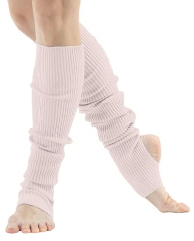 Generisch Porte-jarretelles noires pour femme - Pour la danse et le yoga - Chaussettes de danse à bout ouvert et talon - Chaussettes de fête côtelées Eighty's 80s - Chaussettes de sport chaudes - Noir